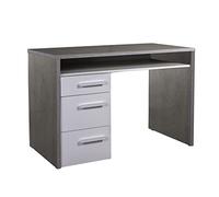 Composad | Scrivania della Linea MIPIACE con 3 Cassetti e 1 Vano, Scrivania PC con Cassetti, per Cameretta, (LxAxP) 110x76,70x60,20 cm, Colore Cemento e Bianco Laccato, Made in Italy