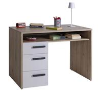 Composad | Scrivania della Linea MiPiace con 3 Cassetti e Vano Aperto, Scrivania Moderna per Cameretta, (LxAxP) 110x75,6x60,2 cm, Rovere Mielato e Grigio Cashmere Laccato, Made in Italy