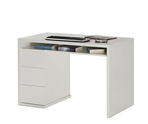 COMPOSAD | Scrivania della Linea MONETA con 3 Cassetti e 1 Vano, Scrivania PC, Scrivania con Cassetti, (LxAxP) 110x75x60 cm, Colore Bianco Laccato, Made in Italy