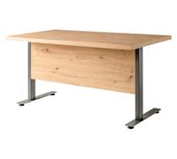 Composad | Scrivania della Linea RILEGA con Gambe in Metallo, Ufficio Moderno, Studio, Scrivania PC, (LxAxP) 150x75x80 cm, Rovere Mielato, Made in Italy