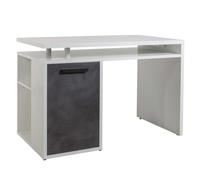 Composad | Scrivania della Linea VELATA con 1 Anta e 2 Vani, Scrivania Moderna Cameretta, (LxAxP) 110x76x59,6 cm, Bianco Laccato e Grigio Tadao, Made in Italy