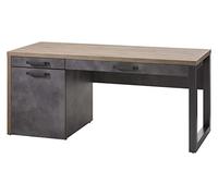 Composad | Scrivania della Linea LAFABRICA con 1 Cassetto, 1 Anta e 1 Vano, Scrivania Cameretta, Scrivania PC Cassetti, (LxAxP) 170x76x69 cm, Colore Rovere e Grigio Cemento, Made in Italy