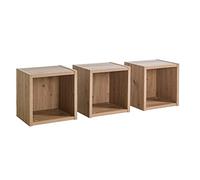 COMPOSAD | Set di 3 Cubi della Linea VITRUVIA Set di 3 Mensole da Muro, Cubi Arredo, Mensole Cubo, Cubi da Parete, (LxAxP) 35x35x28 cm, Colore Rovere Oak Mielato, Made in Italy