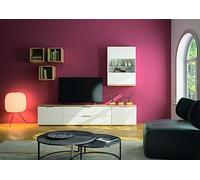 Composad | Soggiorno Completo della Linea MUNDI, set di 3 Mobili, Pensile, Mobile Porta TV, Mensole Cubo, Soggiorno Moderno, Elegante, Bianco Laccato e Rovere Mielato, Made in Italy