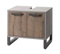 Composad | Sottolavabo della Linea LAFABRICA con 2 Ante, Mobile Sottolavabo, Mobile bagno, Sottolavello, (LxAxP) 69,90x62,80x45 cm, Colore Rovere e Cemento, Made in Italy