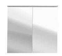 Composad | Specchiera della Linea GALAVERNA con 2 Ante, Pensile Bagno, Specchiera Bagno, Specchio Pensile, (LxAxP) 70x65x21,40 cm, Colore Cemento e Bianco Laccato, Made in Italy