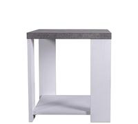 Composad | Tavolino della Linea ADOR'A, Tavolino Soggiorno Moderno, Portariviste, Tavolino Ingresso, (LxAxP) 51,3x55,40x50,90 cm, Cemento e Bianco, Made in Italy