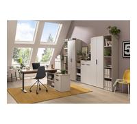 Composad | Ufficio Completo della Linea PRONTO, Set di 8 Mobili, Home Office con Scrivania Angolare, 5 Librerie e 2 Basi Multiuso, Arredo Ufficio Moderno in Rovere Mielato, Made in Italy