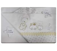 #Compose' Completo Lettino Lenzuola Cotone Vari Colori Baby Orsetti -Panna