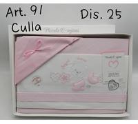 Compose' Lenzuola Culla Ricamato Piccole Emozioni Art.91 Cotone Vari Colori