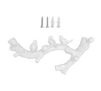 Composite Bird Hooks Wall Mounted | 3D Decorative Coat & Key Hanger for Entryway / Bathroom / Kitchen | No - Damage No - Punch Installation | Tarnishproof & Watertight, Set of 2 (Medium size (38cm))