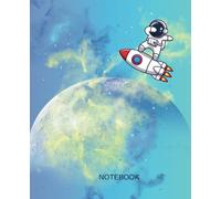 Composition book: Astronaut flying on the rocket