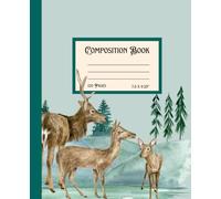 Composition Book: Beautiful Deer Family Winter Scenery Notebook