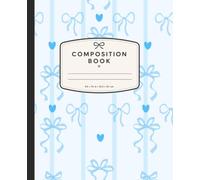Composition Book College Ruled: Blue Coquette: Super Cute Girly Preppy Notebook - Perfect Gift for Girls, School, College & Everyday Use