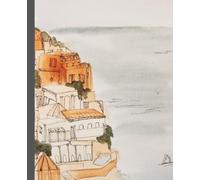Composition Book - College Ruled: Watercolor Art Italian Village Design: Artsy Writing Notebook, 110 Pages, 7.5" X 9.25" for Students, Work, or Home