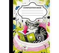 Composition Book: Cute Cat Graph Composition Notebook, Quad Ruled, 100 Pages, 7.5 x 9.25, Aesthetic Kitten Math and Science Grid Journal for Students & Kids