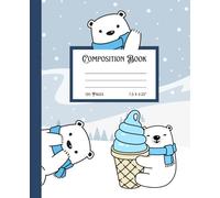 Composition Book: Cute & Mischievous Polar Bear Notebook 120 Pages For Teens and Adults