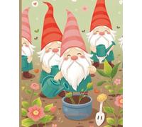Composition book: Gardening Gnomes Notebook | College Ruled | Whimsical Journal with Cute Gnome Pattern | 7.5 x 9.25 in, 100 Pages