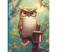 Composition book: Owl’s Little Library Notebook | College Ruled | Whimsical Journal with Owl and Tiny Bookshelf | 7.5 x 9.25 in, 100 Pages