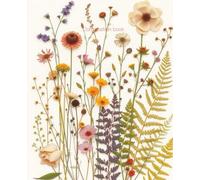 Composition book: Pressed Wildflowers Notebook | College Ruled | Elegant Journal with Botanical Ferns and Flower Design | 7.5 x 9.25 in, 100 Pages
