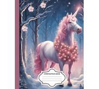 Composition Book: Quaderno con unicorno natalizio per scuola, ufficio, tempo libero.