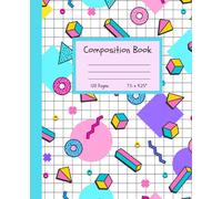 Composition Book: Retro 80's & 90's Vintage Style Geometric Pattern Notebook 120 Pages For Teens and Adults