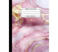Composition Book: Wide Ruled Light Pink and Gold Stone Composition Notebook, Bacon Marble Design Workbook, 100 pages