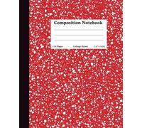 Composition College Ruled Notebook | 9.25 x 7.5 Size | 110 Wide Lined Pages Notebook | Beautiful Red Marble Pattern Notebooks for School Supplies, Home & Office | Made in USA