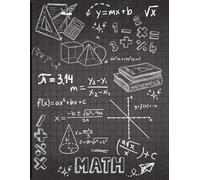 Composition Math Graph Paper Notebook: Black chalkboard style | Quad Ruled, Grid Paper, 1/2 inch squares | Large 8.5x11 size, 120 pages | For kids, teens, adults