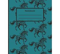 Composition Note Book: Composition Notebook: Horses, Beautiful Blue College Ruled Notebook with Cool Horse Illustration | 7.5" x 9.25", 100 pages | ... Finish Cover | Great gift for horse lovers