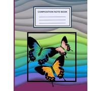 Composition Note Book: Multi Layered Abstract pattern with Butterfly note book | Wide Ruled 110 pages - 7.5 x 9.25 Inches | For College Students, Work Book, Teens & Women for Personal Use