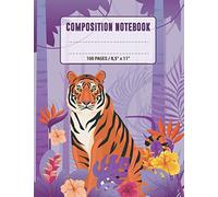 Composition Notebook 100 Pages / 8.5" x 11"(Tiger Composition Notebook College Ruled): Tiger Composition Book 100 Pages, Composition Notebook Tiger