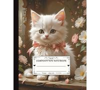 Composition Notebook 110 pages College Ruled: Cozy Kitten Collection : Pearl Glow, Cute White Kitten Notebook with Sweet and Charming Design