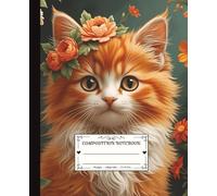 Composition Notebook 110 pages, College Ruled: Cozy Kitten Collection : Saffron Spark, Cute Orange Kitten Notebook with Bright and Cheerful Design