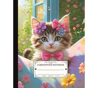 Composition Notebook 110 pages College Ruled: Cozy Kitten Collection : Toffee Twirl, Cute Brown Kitten Notebook with Whimsical and Dreamy Design