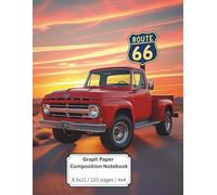 Composition Notebook: 4x4 Graph Paper | 8.5 x 11 Inches | 120 Pages | Vintage Route 66 Truck Cover | Perfect for Road Trip Journaling, Math, and Sketching