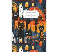 Composition Notebook: 6x9 College Ruled Notebook with Black Cat Night Cover - Perfect for Spooky Notes, Creative Writing, and Halloween Journaling