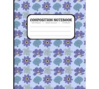 Composition Notebook 7.5 x 9.25 - Wide Ruled | Blue Botanical Garden Notebook for School, Journaling, Notes, Students & Teachers: A stunning botanical florals cover in deep blues. Ideal for personal journaling, class notes, or gifting.