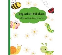 Composition Notebook | A Bunch of Cute Bugs | Wide Ruled Notebook | 7.5 x 9.25, 120 Pages, For Adults, Kids and Bug Lovers
