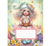 Composition Notebook A4 size 120pages-Easter Elf Holding Basket full of Easter Egg