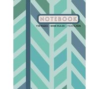 Composition Notebook: Abstract ZigZag Green Background: Wide Lined Notebook | 110 pages | 7.5 x 9.25 inches