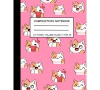 Composition Notebook | Aesthetic College Ruled Journal | 110 Pages, 7.5x9.25 in | Pink Cute Notebook for School, Work & Writing | Perfect Back-to-School Supplies for Students & Teens