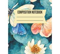 COMPOSITION NOTEBOOK: Aesthetic Watercolor Cover | Perfect for Writing, Note Taking and Daily Reflections | Soft Lined Pages - 7.5 x 9.25 in