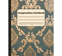 Composition Notebook | Art Deco Style | College-Ruled | 110 Pages | 7.5 x 9.25 inch | Aesthetic school and Stationary supplies