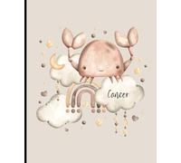 Composition notebook: Astrology, Baby Zodiac Cancer Neutral Aesthetic | Wide ruled, 7.5 x 9.25, 110 Pages | For kids, teens