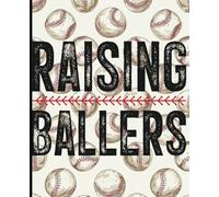Composition notebook: Baseball Parent, Raising Ballers, Softball Aesthetic | Wide ruled, 7.5 x 9.25, 110 Pages | For kids, teens and adults