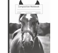 Composition Notebook: Beautiful Black & White Minimalistic Horse Portrait 7.5" x 9.25", 110 pages Book For Notes. Perfect Gift For Animals and Nature Lovers