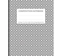 Composition Notebook: Black and Gray Geometric Cover Perfect for Students and Professionals | 200 Pages | 7.5 x 9,25 in | 19,05 x 23,5 cm | College Ruled with Field