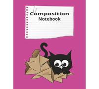 Composition Notebook: Black Cartoon Cat, College Ruled