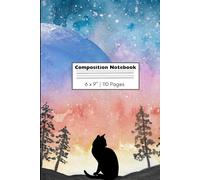 Composition Notebook: Black Cat Sitting Under the Stars Journal Notebook for Kids, Teens, and Adults | 110 pages, 6 x 9"